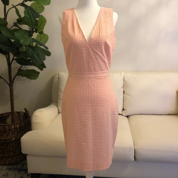 J.Crew Seersucker Gingham Pink Dress - Picture 2 of 7